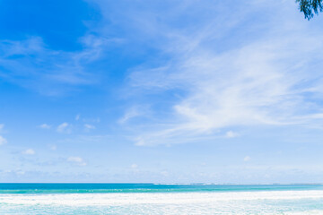 scene romantic sunset at Karon beach. abstract nature background..Sunset with bright color light rays and other atmospheric effects..Gradient color.cloudscape background in Phuket Thailand.