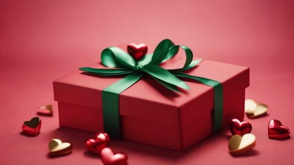 Obraz premium gift box with ribbon.Created with Generative Ai technology