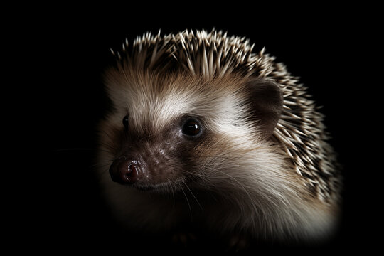 Nocturnal Elegance: Hedgehog's Portrait in the Shadows