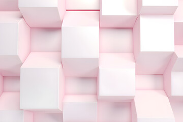 abstract 3d light pink geometric background with cubes