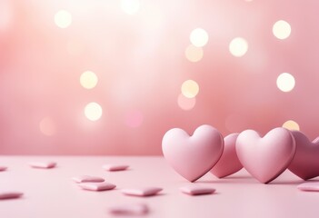 there are many pink hearts scattered on a pink background