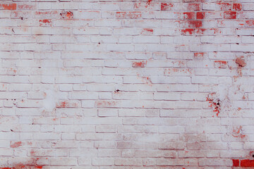 Old grungy red brick wall. Free space for an inscription. Can be used as a background or poster....