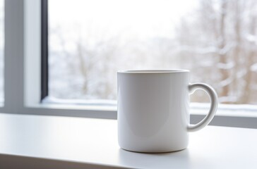 Fototapeta na wymiar white mug in a corner of a room