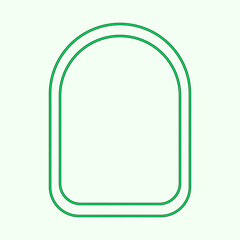 Green two lines frame, rounded border, vector illustration.