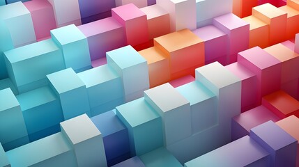 Colorful 3D Cubes Abstract Background