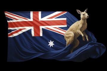 Happy Selebrating the spirit of Australia: a joyful Australia day with flags, kangaroos, and national pride in a festive and patriotic atmosphere. pride, joy, and a sense of unity.