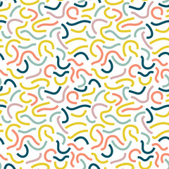 Black curved lines isolated on white background. Bold Squiggles.