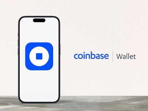 coinbase wallet logo is displayed on a smartphone, cryptocurrency, bitcoin, investment, blockchain, trading, growth, success, NFT, cryptocurrency exchange platform, Cryptocurrency wallet
