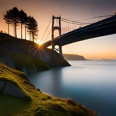 Cercles muraux Pont du Golden Gate golden gate bridge at sunset