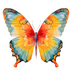 Watercolor Butterfly isolated on white, perfect for Children's Books. Generative AI