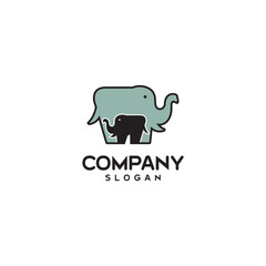 Elephant faimly logo design timeless emblem brand identity logotype abstract minimalist monogram typography vector editable