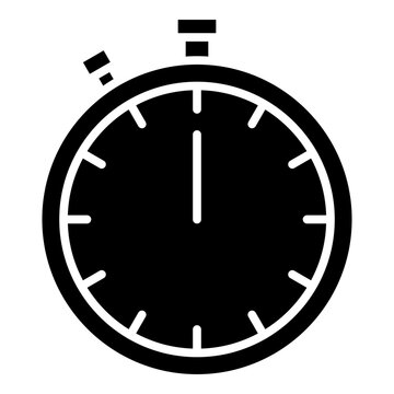 Stopwatch Glyph Solid Icon