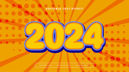 Orange and purple violet 2024 3d editable text effect - font style