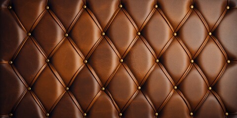 Luxury leather with rhombs, grungy retro wall with metal buttons.