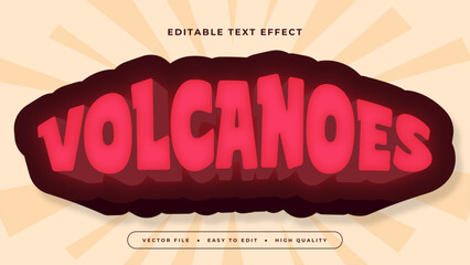 Beige red and brown volcanoes 3d editable text effect - font style