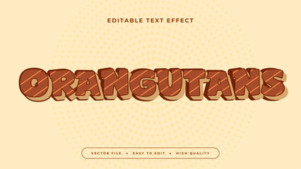 Brown and beige orangutans 3d editable text effect - font style © QalamVision