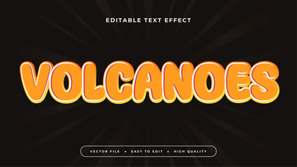 Orange and black volcanoes 3d editable text effect - font style