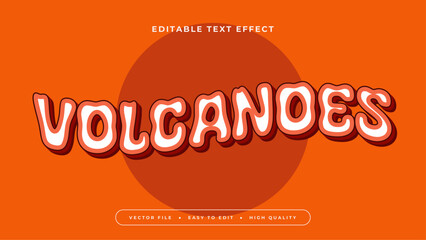 Red orange and white volcanoes 3d editable text effect - font style