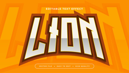 Orange brown and silver lion 3d editable text effect - font style © QalamVision