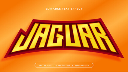 Red orange and yellow jaguar 3d editable text effect - font style © QalamVision