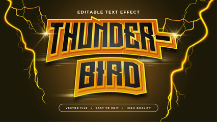 Orange brown and black thunderbird 3d editable text effect - font style - obrazy, fototapety, plakaty