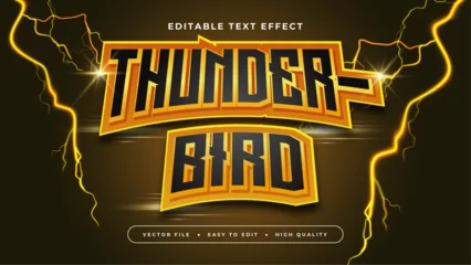 Fototapeten Orange brown and black thunderbird 3d editable text effect - font style © QalamVision