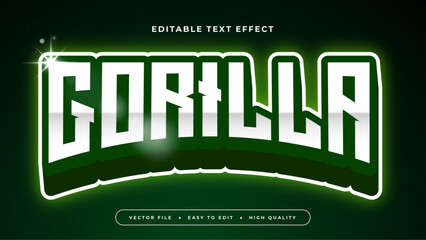 Green and white gorilla 3d editable text effect - font style © QalamVision