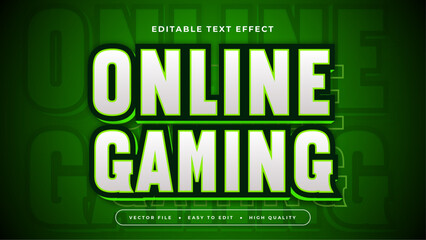 Green and silver online gaming 3d editable text effect - font style
