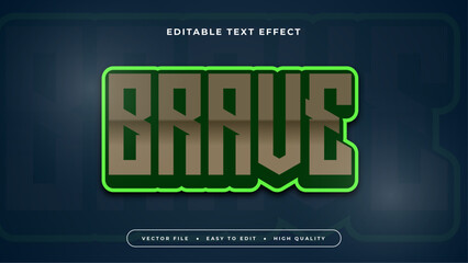Blue green and brown brave 3d editable text effect - font style