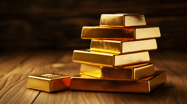 Une pile de lingots d'or.