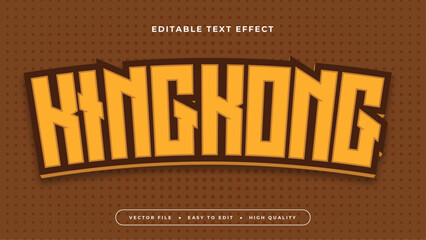 Brown and yellow kingkong 3d editable text effect - font style - obrazy, fototapety, plakaty