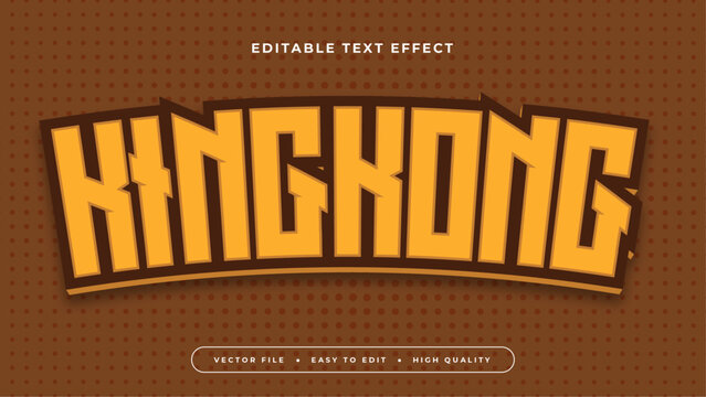 Brown and yellow kingkong 3d editable text effect - font style