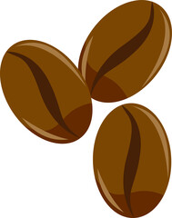 Coffee bean icon. Coffee bean illustration on transparent, png . Coffee symbol and sign. Coffee bean logo, poster, menu.