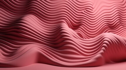 Three dimensional render of pink wavy pattern. Pink waves abstract background texture. Print, painting, design, fashion. Line concept. Design concept. Art concept. Wave concept. Colourful background.