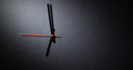 Abstract clock - modern clock hands showing time under dramatic light
