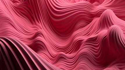 Three dimensional render of pink wavy pattern. Pink waves abstract background texture. Print, painting, design, fashion. Line concept. Design concept. Art concept. Wave concept. Colourful background.
