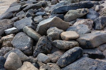 Tetucture of sea rocks in Java, Indonesia, Pacitan