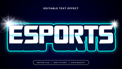 Blue white and green esports 3d editable text effect - font style