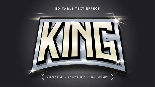 Black silver and gold king 3d editable text effect - font style