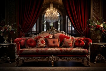 Opulent Luxury room antique. Royal home. Generate Ai