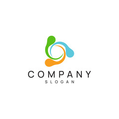 Spiral with colorful lines as dynamic abstract vector 
Business logo design or icon. Yin and Yang symbol.