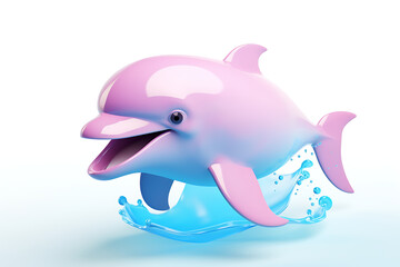 Joyful Dolphin in Soft Pop Style