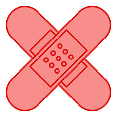 Flat line medical plaster. Vector illustration with healthcare theme and flat line vector style. Editable vector element.