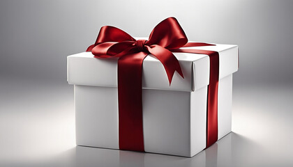 Fototapeta premium gift box with red ribbon