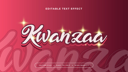 Red pink and white kwanzaa 3d editable text effect - font style