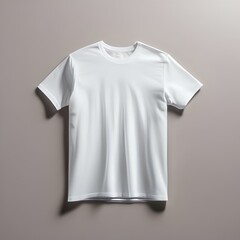 A clean, white T-shirt laid out flat with space for a customizable design mockup1