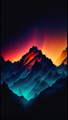 Vertical wallpaper with dark dramatic gradient colors. Ai generated.