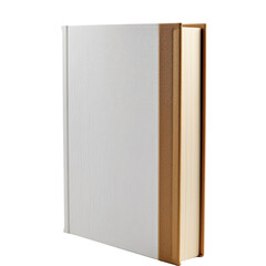 A White Book With a Brown Cover on a White Background