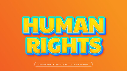 Colorful human rights 3d editable text effect - font style