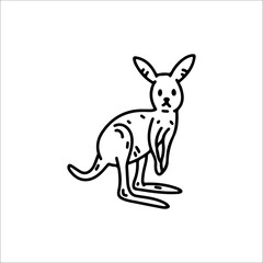 cute kangaroo doodle vector illustration